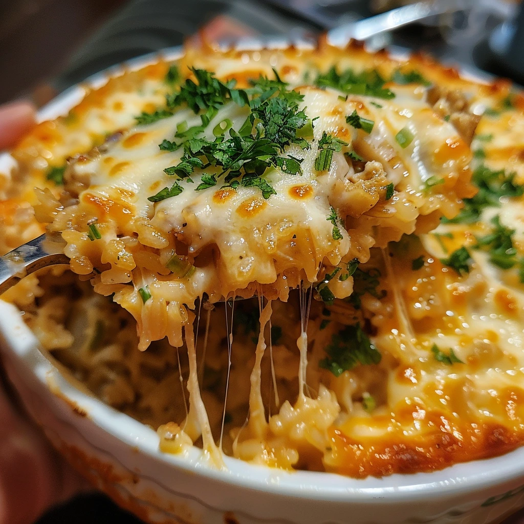 cheesy rice casserole dish