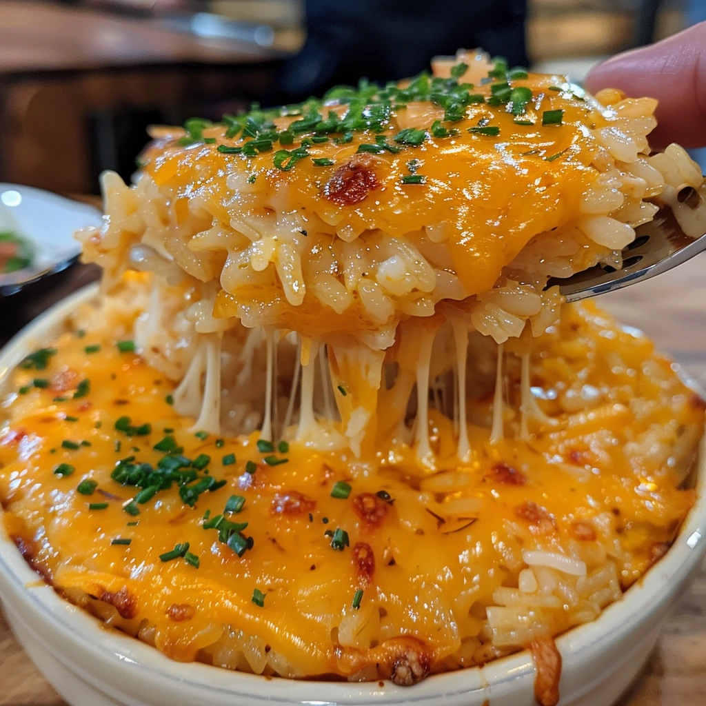 serving idea for cheesy rice 
