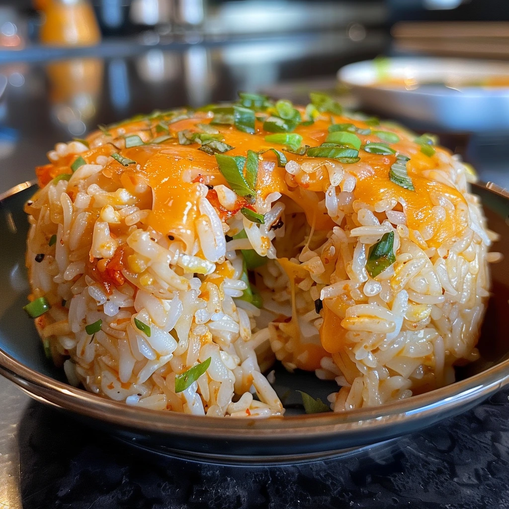 melted cheese with delicious rice recipe