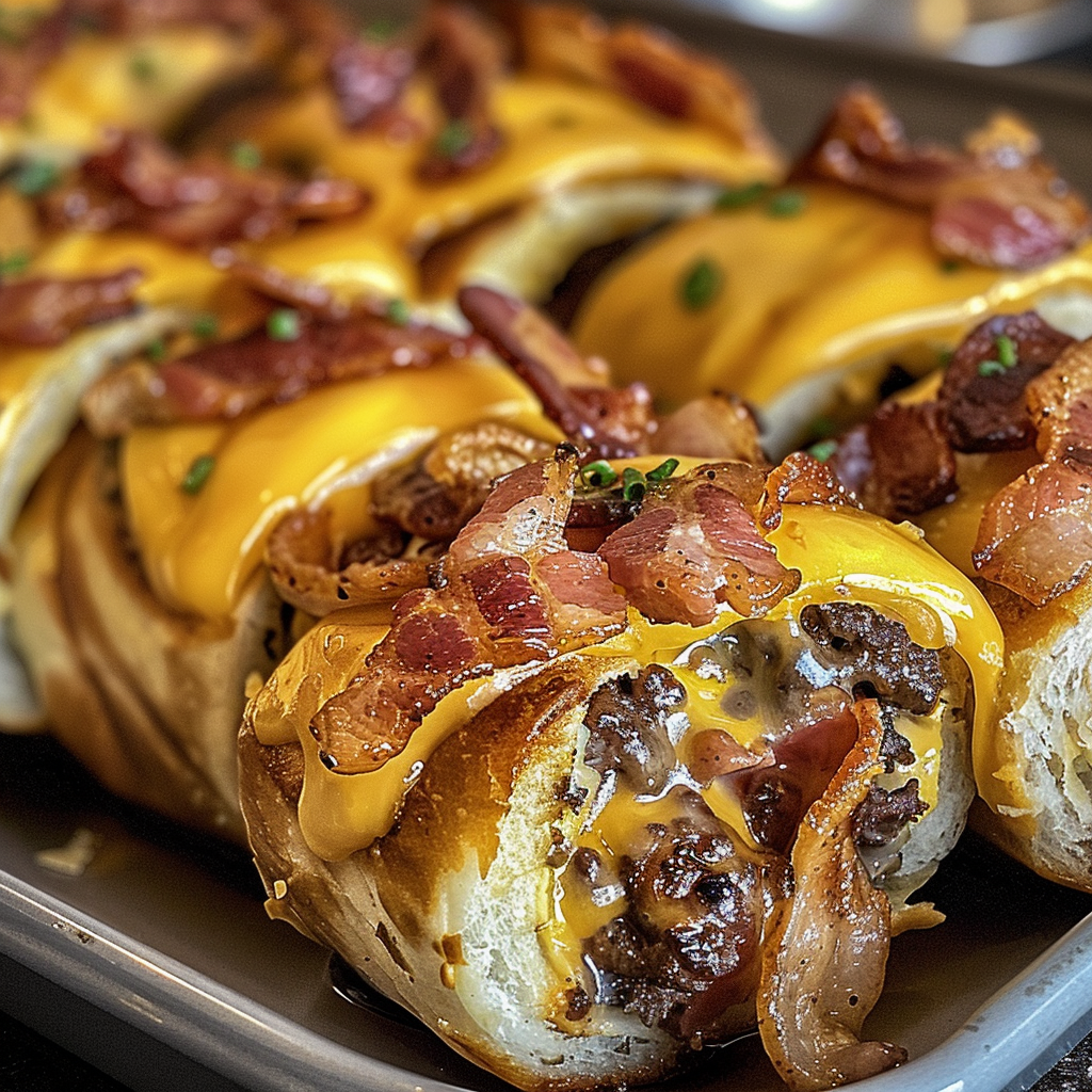 Butter Bacon Cheeseburger Rollups
