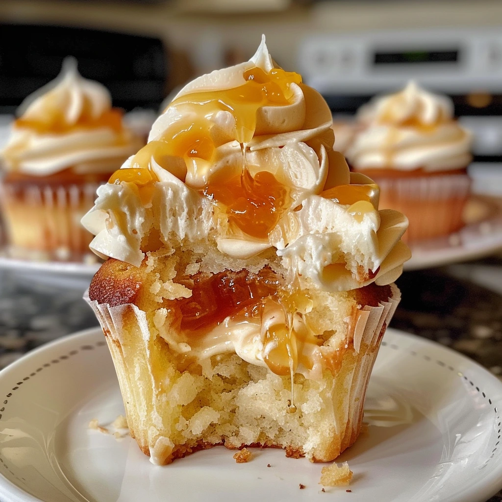 Peach Cream Cupcakes – A Fruity Delight recipe