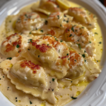 Lobster Ravioli in Lemon Butter Sauce: