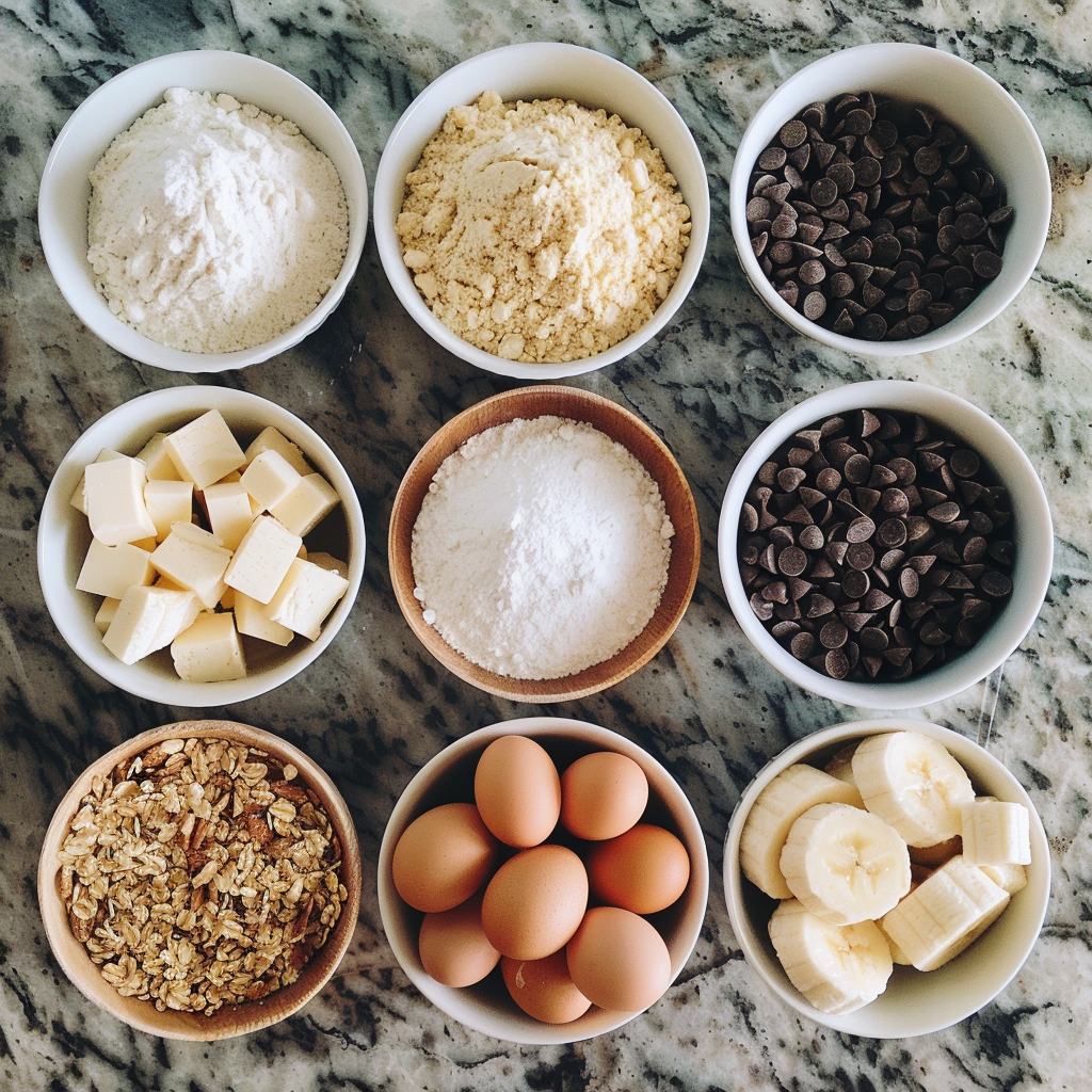 Banana bread ingredients 
